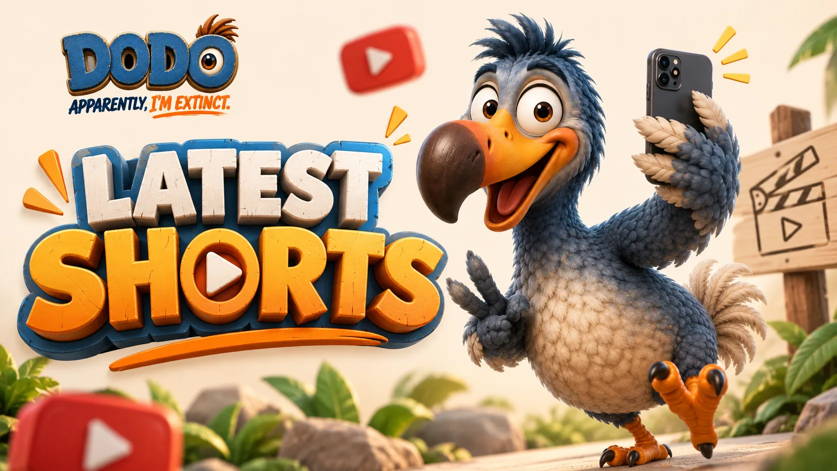 DODO holding a phone beside the Latest Shorts title
